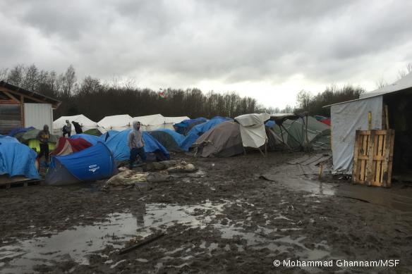 Le camp de Grande-Synthe, au 22 décembre 2015. © Mohammad Ghannam/MSF