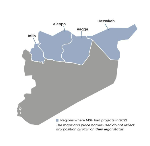 Régions où MSF a géré des projets en 2022