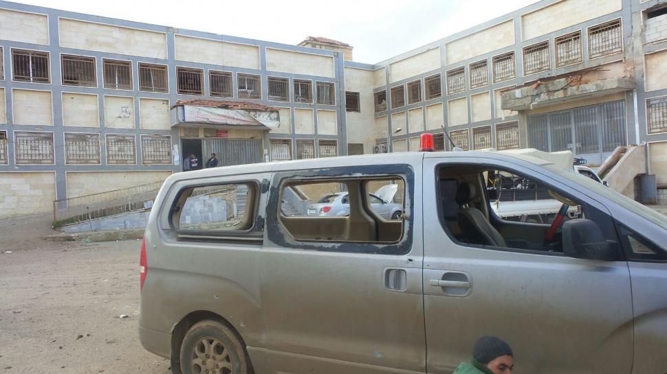 L'entrée de l'hôpital de Tafas, au sud de la Syrie.