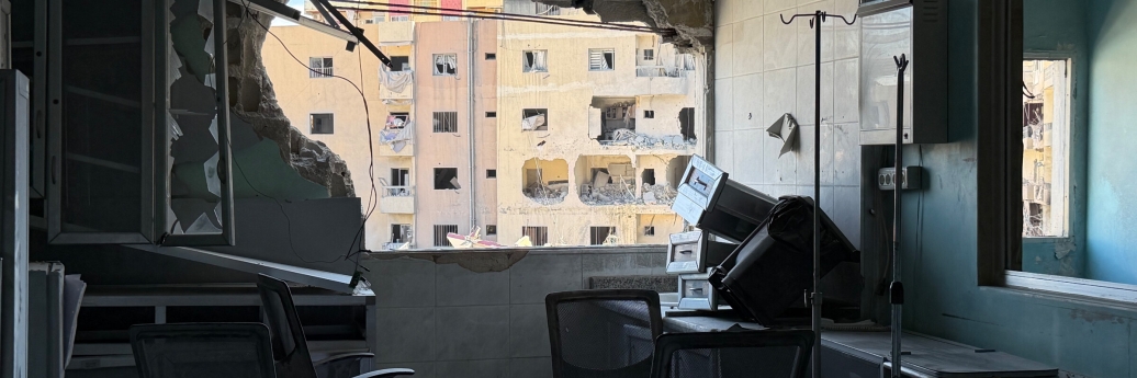 Destruction après attaque sur un hôpital