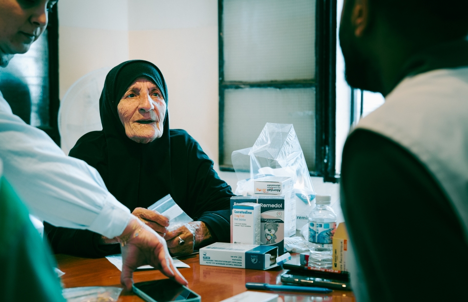 older woman talking