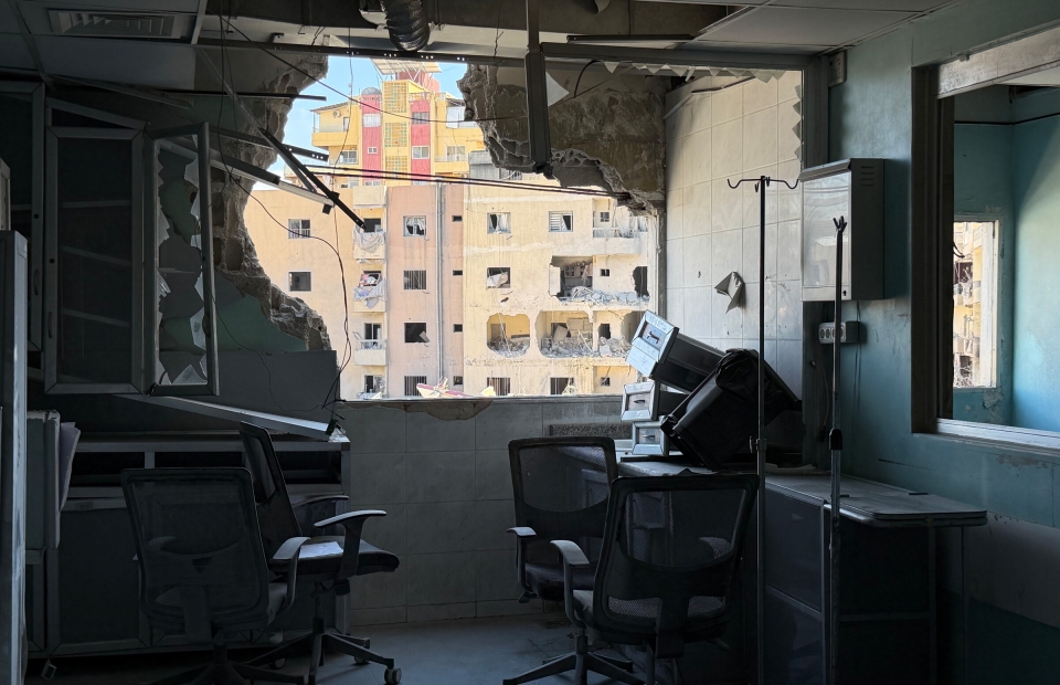 Destruction après attaque sur un hôpital