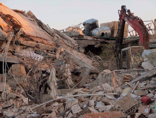 L'hôpital d'idlib soutenu par MSF après sa destruction en Syrie © MSF. Syrie, 2016.