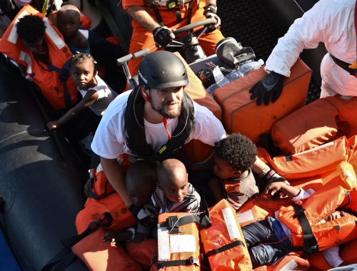 opération de sauvetage en mer par le coordinateur Sebastian