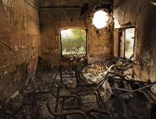 L'hôpital de Kunduz après le bombardement du 3 octobre 2015 © Victor J. Blue. Afghanistan, 2015.